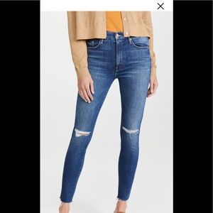 Mother high waisted looker ankle fray jeans
